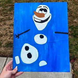 Hand painted with acrylic paint- Olaf from Frozen